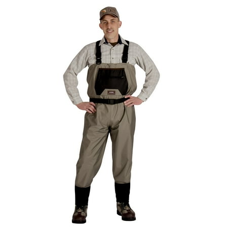 UPC: 0879730000266 | Caddis Men s Breathable Stockingfoot Waders – L Stout Tan