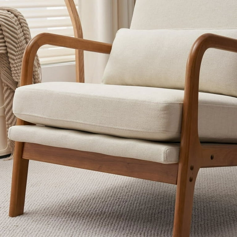 Wooden chair with armrest deals