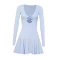 thumbnail image 2 of Vestido con falda de tenis para mujer, ropa de calle, vestido de entrenamiento para , fitness, bádminton , Azul Claro, L, 2 of 7