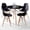 Black, variant on 5 Piece Round Dining Table Set for 4, 35.5" Kitchen Table with 4 Clear Brown Acrylic Chairs for Restaurant Bedroom Living Room, Space Saving White Table Chair Set of 4