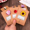 thumbnail image 4 of Tarjeta de felicitación de flores secas de papel Kraft, tarjeta de felicitación creativa, bendiciones de vacaciones, tienda de flores, tarjeta de regalo, 4 of 4