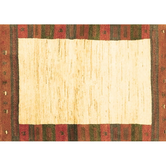 Ahgly Company Indoor Rectangle Abstract Brown Contemporary Area Rugs, 7' x 9'