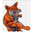 thumbnail image 3 of Ambesonne Fox Shower Curtain, Muscular Sports Fox Mascot, 69"Wx84"L, Orange Grey White, 3 of 3