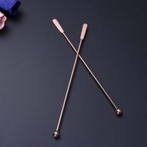 RENACLIPY 5Pcs Cocktail Picks Stainless Steel Swizzle Sticks for Drinks Round Golden