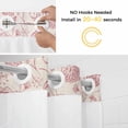 thumbnail image 2 of No Hook Shower Curtain with Snap in Liner, Retro Flower Leaves Pattern Waterproof Bath Curtain Double Layers with See Through Top Window, Pastoral Ethnic Floral on Burlap Shower Curtains 36x72in, 2 of 9