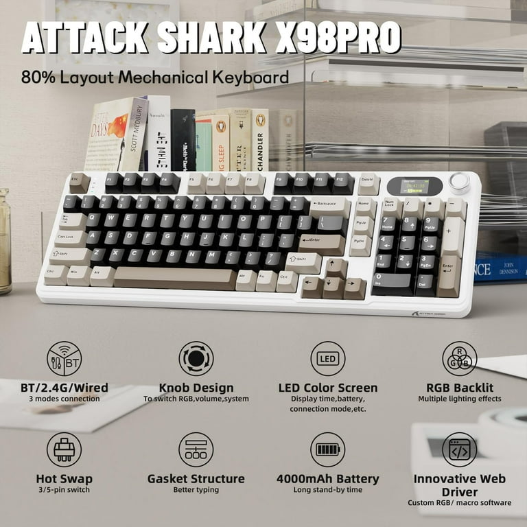 ATTACK SHARK X98PRO Wireless Gaming Keyboard 99 Keys Wireless