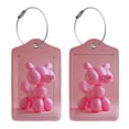 thumbnail image 3 of Pofeuu Pink Balloon Puppy Art Print Luggage Tags, Privacy Cover ID Label with Stainless Steel Loop and Address Card for Travel Bag Suitcase-1, 3 of 5