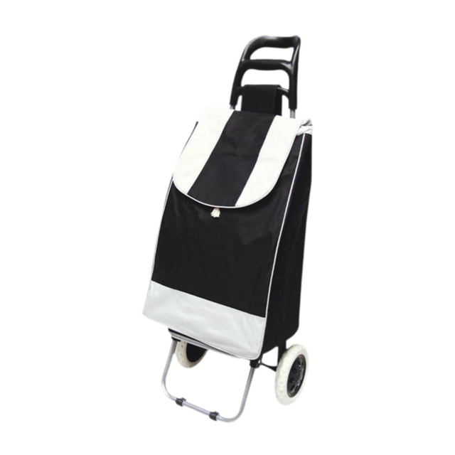 Carrito de Compras Plegable Zulema Portátil para Comestibles Negro