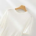 thumbnail image 5 of Shadowsong Women's Lyocell Silk T-Shirts, White, Size S, 5 of 11