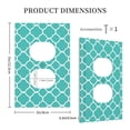 thumbnail image 3 of DouZhe 1-Gang Duplex Outlet Cover, Green Teal Quatrefoil Decorative Wall Plates, 3 of 7