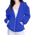 thumbnail image 2 of Futezty Zip Up Hoodie Women Hooded Oversized Sweatshirts Long Sleeve Casual Zipper Hoodies Jacket Fall Winter Outfits, 2 of 4