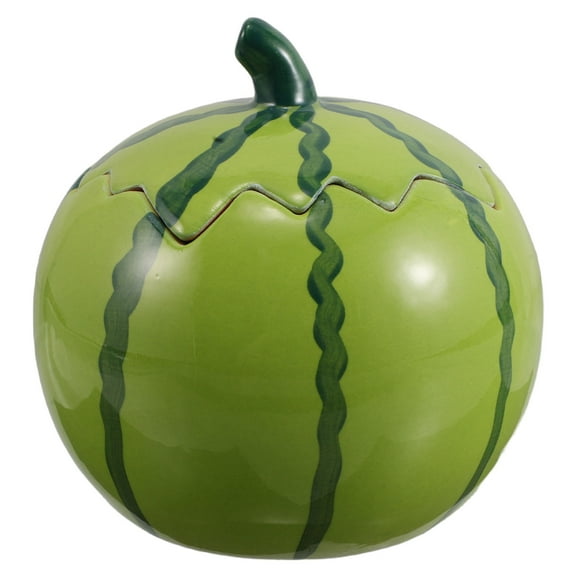 HOOWIFFY Handmade Multicolor Ceramic Bowl with Lid Watermelon Design for Serving Salad Snacks