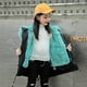 thumbnail image 3 of Abajo Parkas Forro desmontable Cuello de piel real Chaqueta gruesa y cálida - /Black Pink5T, 3 of 4
