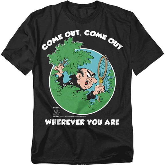 Smurfs T-Shirt Gargamel Unisex Graphic Tee For Men & Women Black 