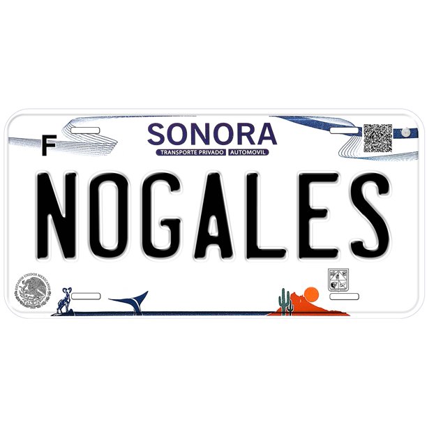 Nogales Sonora Mexico Novelty Car License Plate