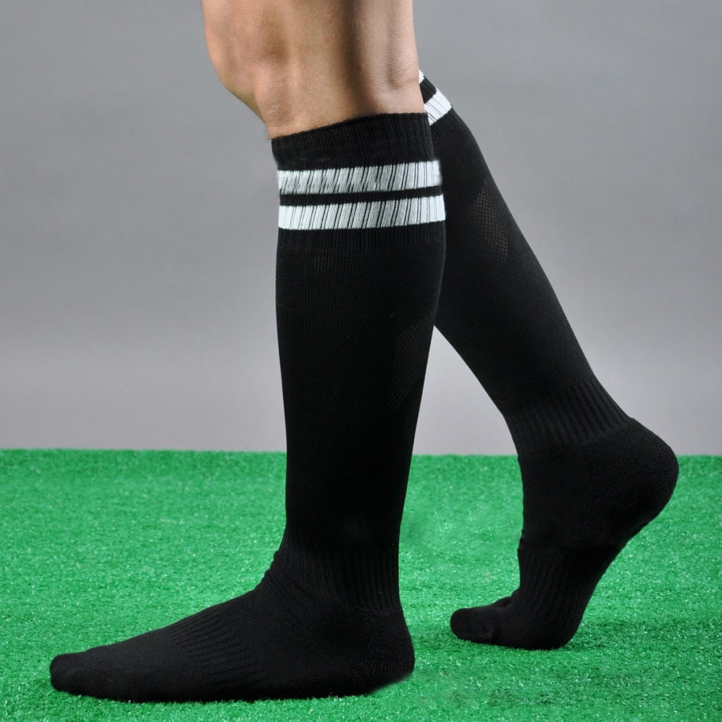 Men Football Plain Soft Long Socks Sports Over Knee Hockey Soccer Rugby
