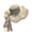White, variant on Koadzawe Women's Wide Brim Sun Hat, Straw Beach Cap with Ruffled Organza Brim and Floral Appliques, Elegant Fairy Hat with Long Lace Tail for Tea Party, Garden, and Vacation Beige One Size