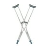 DMI® Aluminum Push-Button Crutches, Adult, Fit Users 5' 2" - 5' 10", Silver, Pack Of 2