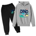 thumbnail image 2 of RTKFRFLM Kids Hoodie Set Outfit Set Sportswear Dinosaur Print Hooded Sweatshirt and Pants Casual Active Clothing for Boys and Girls Pj's Sets, 2 of 3