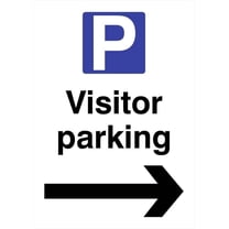Visitor Parking Right Arrow P Sign Parking Signs & Permits Metal Sign Tin Sign 12x16 Inch - Caution Safety Warning Security Signs Indoor & Outdoor Signs for Home, Office, Work