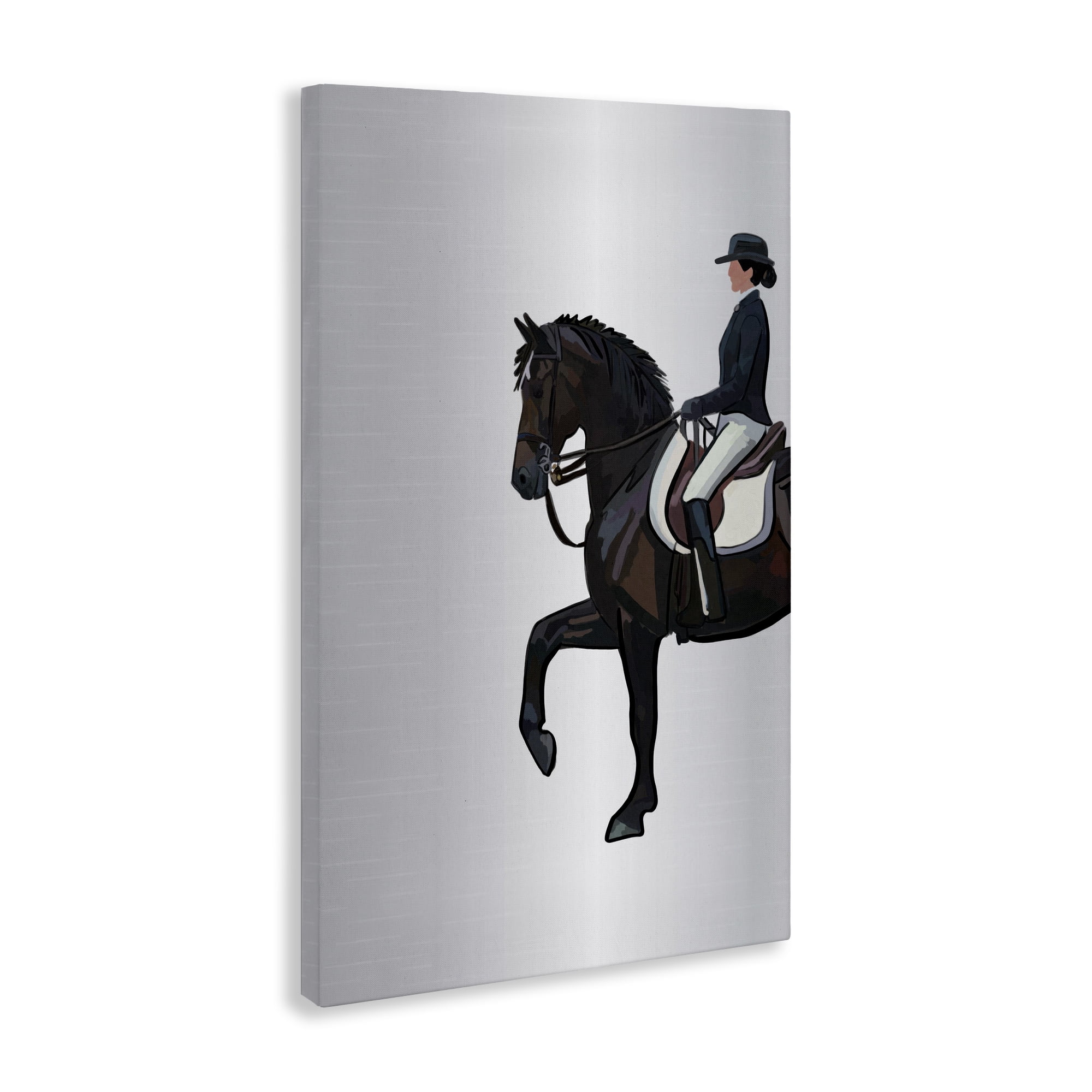 Stupell Industries Equestrian Jockey & Horse Animals & Insects Painting Gallery Wrapped Canvas Art Print Wall Art, 20 x 30