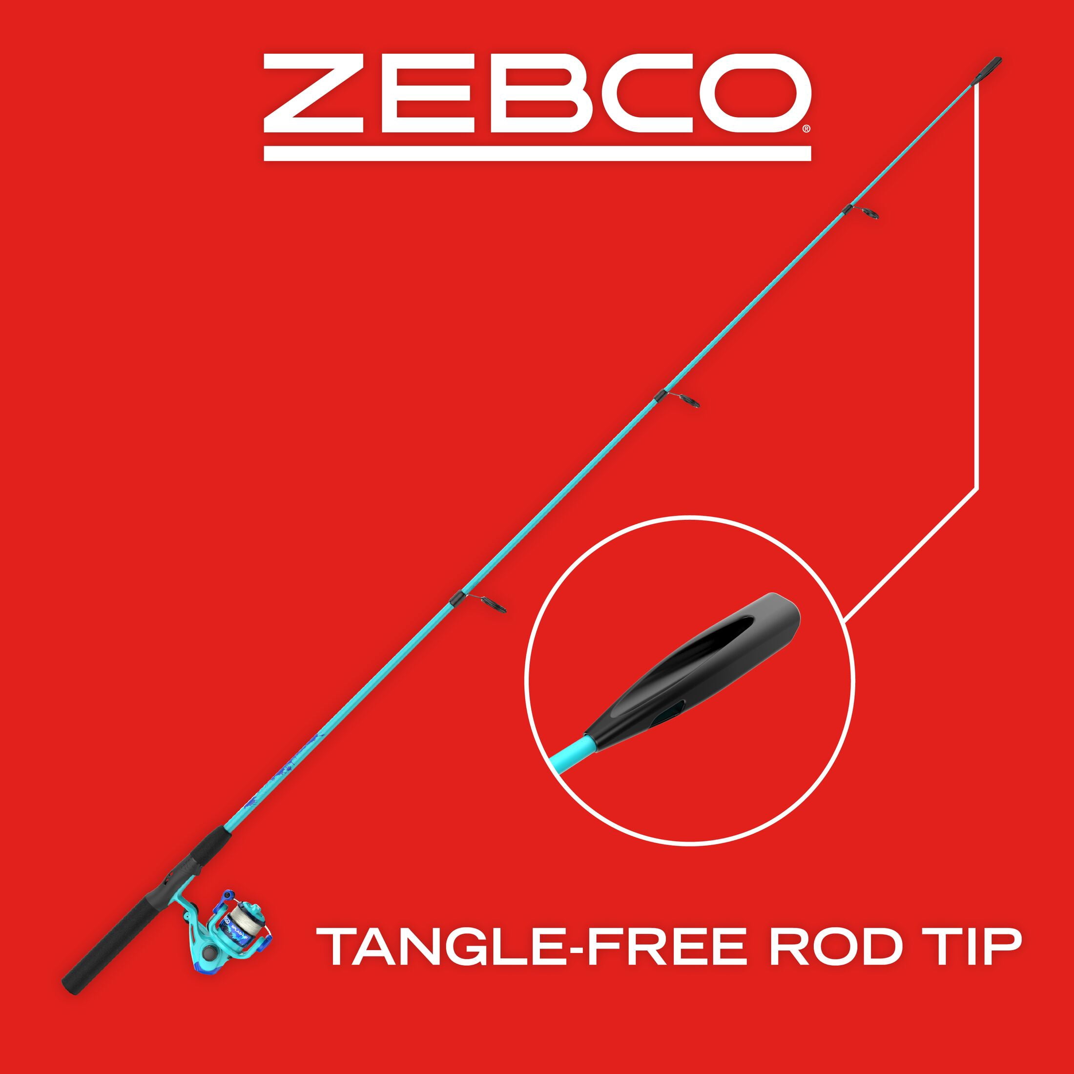 Zebco Splash Jr. Spinning Reel and Fishing Rod Combo, 4-Foot Fishing Pole, Blue