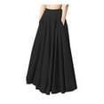 thumbnail image 5 of sunsanly Maxi Skirt Two Pockets High-Waist Elastic Waist Pleated Large Hem Clothing Matching Oversized Women A-Line Solid Skirt Summer Clothes, 5 of 8