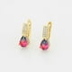 thumbnail image 3 of Aretes p/ Dama Diseño Gota Swarovski Multicolor Oro 14K Lam dorado Unitalla, 3 of 7