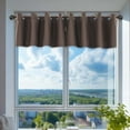 thumbnail image 4 of JeashCHAT Blackout Curtain Valances , Grommet Kitchen Window Treatment Valances, Solid Color Short Curtains for Living Room Bedroom Bathroom Decor, 1 Panel, 14"x29", Coffee, 4 of 8