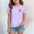 thumbnail image 5 of BOBOGOJP Oversized Graphic Floral T Shirts Teens Girls Cottage Loose Tees Casual Vintage Tops Light Purple for Size 160, 5 of 7