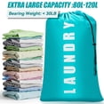 thumbnail image 4 of Isink Bolsa de lavandería, paquete de 2 bolsas de lavandería de viaje para ropa sucia, bolsas de lavandería grandes para viajar, bolsa de viaje para ropa sucia, bolsas de lavandería para campamento, 2, 4 of 5