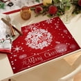 thumbnail image 1 of Panxico Liquidation, Sets de Table, Tapis de Table, Essentiels de Cuisine, Sets de Table de Noël Imperméables Rouges pour Table à Manger 32 X 21 cm Saisonnier Hiver Flocons de Neige Vacances Lavables, 1 of 4