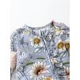 thumbnail image 4 of hirigin Infant Baby Spring Romper, Flower Print Long Sleeve Crew Neck Slanted Zip Closure Ruffle Jumpsuit, 4 of 9