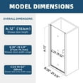 thumbnail image 6 of 28" W x 72" H Frameless Pivot Shower Door, with 1/4" Clear Tempered Glass, Matte Black Finish, ACE DECOR, 6 of 9