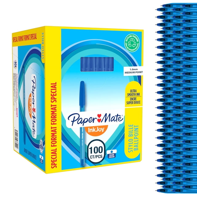 Bolígrafos Paper Mate InkJoy 100ST Punta Media Azul 100