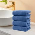 thumbnail image 2 of Blue S 4-Piece Quick-Dry Bath Towel Set With Blue Border Hotel-Style Softness #5Z3Ao, 2 of 6