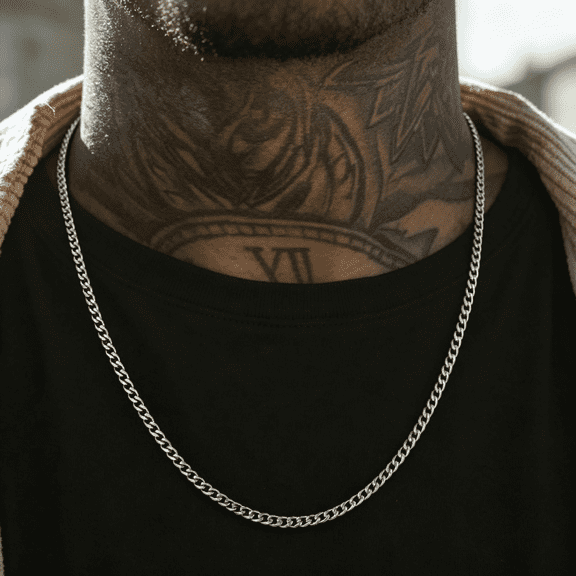 SELIVO Cuban Link Chain for Mens Necklace 3mm 24 inch 316L Stainless Steel Mens Jewelry 316L Stainless Steel Cuban Link Chain For Men