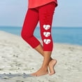 thumbnail image 2 of Fjofpr Girls Leggings Size 7-8 Toddler Kids Fashion Baesball Print Summer Leisure Yoga Sports Frenum Cropped Pants Red 8 Years, 2 of 4