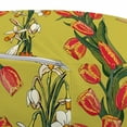 thumbnail image 3 of Floral Pouf Cover with Zipper, Vertical Strips of Tulips and Daffodils Leafy Botanical, Soft Decorative Fabric Unstuffed Case, 30" W X 17.3" L, Khaki Multicolor, by Ambesonne, 3 of 5