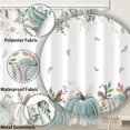thumbnail image 6 of Fall Shower Curtain, Autumn Blue Green Pumpkin Leaves Harvest Thanksgiving Shower Curtains Decor Set, Polyester Fabric Bathroom Accessories Set with Hooks 72X72IN, 6 of 6