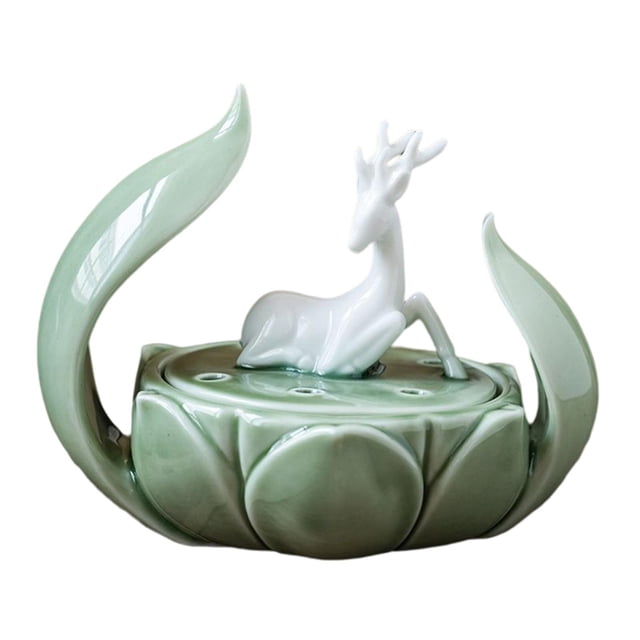 Soporte de Quemador de cerámica Zulema Ciervo Lotus Budista para Decoración del hogar