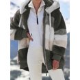 thumbnail image 1 of Abrigo holgado con capucha y bolsillo con cremallera para mujer, cálido, de felpa, estilo europeo y americano, otoño e invierno, 2023, 1 of 4