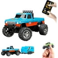 thumbnail image 1 of Mini RC Monster Truck, Remote Control Car, 1:64 Scale Monster Truck with Lights, 2.4GHz Rc Monster Truck, Rechargeable Remote Control Semi Truck with Trailer, Speed/Steering Adjustable, 1 of 7