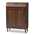 thumbnail image 1 of Baxton Studio Cormier Armoire à Chaussures en Bois à 2 Portes, Fini Noyer Brun, 1 of 10