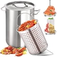 thumbnail image 1 of ARC Advanced Royal Champion 32QT Stainless Steel Round Stockpot with Basket, Steamer Rack, Divider and Lid, Silver, 1 of 8