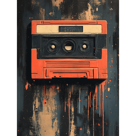 Retro Cassette Tape Canvas Art Print， Suitable for Living Room， Bedroom， Studio Apartment， Office Decor， and Music Room Decoration