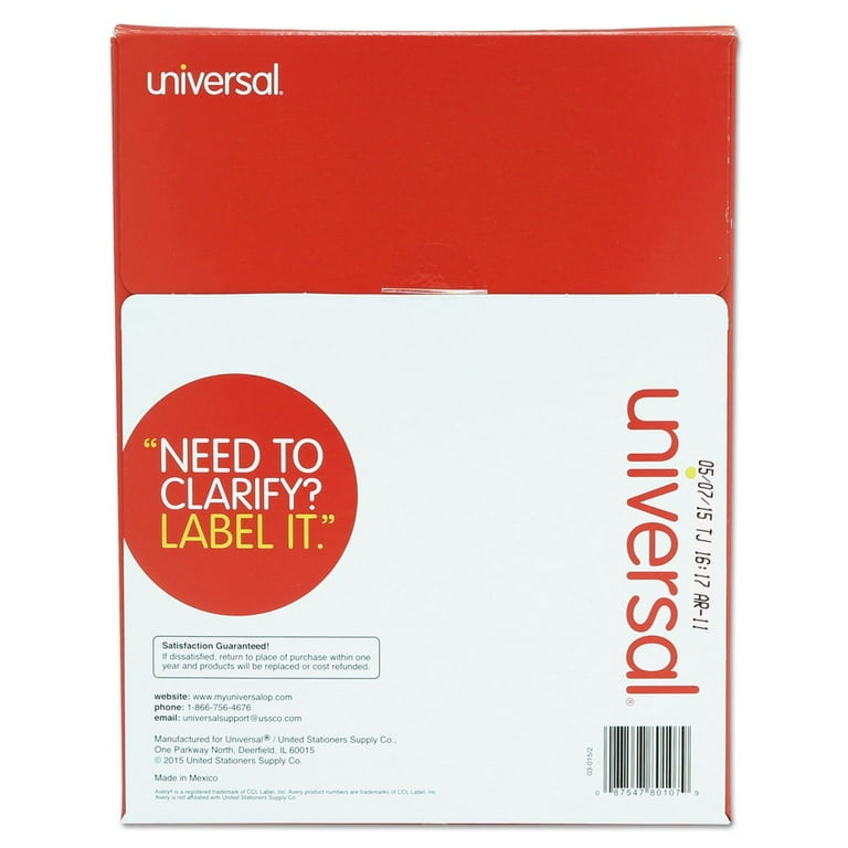 White Labels, Inkjet/Laser Printers, 3.33 x 4, White, 6/Sheet, 100 Sheets/Box White Labels, Inkjet/Laser Printers, 3.33 x 4, White, 6/Sheet, 100 Sheets/Box