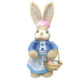 thumbnail image 1 of Easter Straw Bunny Figurine, 14 Inch Easter Straw Bunny Figurine Tabletop Decor, Sisal Rabbit Couple Statue with Carrots&Eggs, Bunnies Decoration for Home & Party (A), 1 of 5
