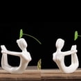 thumbnail image 3 of Estatua de yoga de cerámica, figura decorativa para interiores y exteriores, para el hogar y el jardín. 9x3.5x9cm, 3 of 5