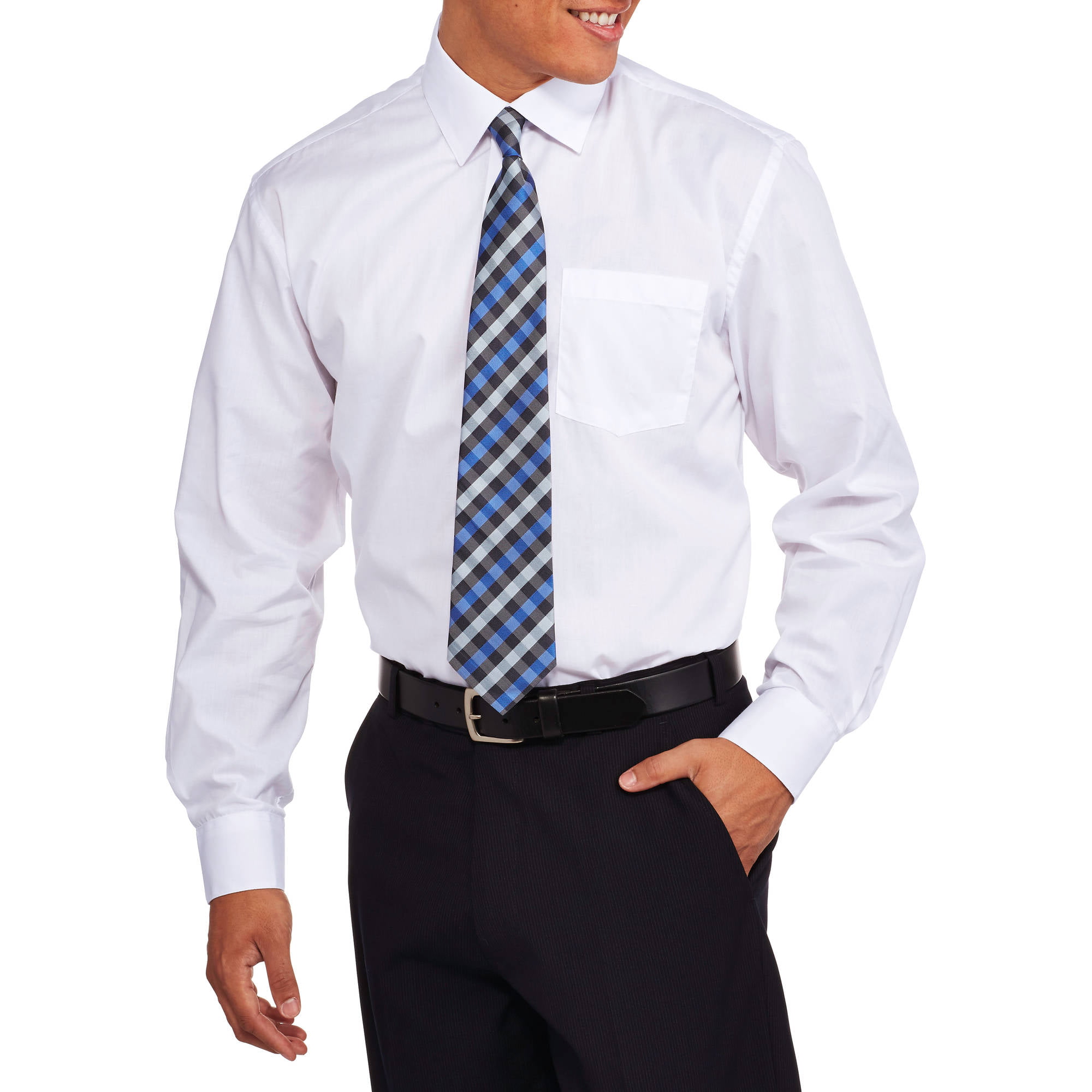 ONLINE - Men's 2-Piece Solid Dress Shirt and Tie Set ...